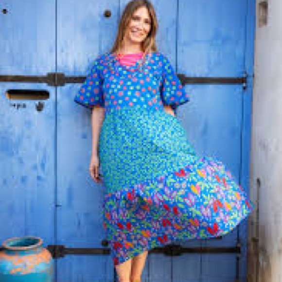 Gudrun Sjoden Dresses & Skirts - Gudrun Sjoden Dress Floral Blue and Green XXL
